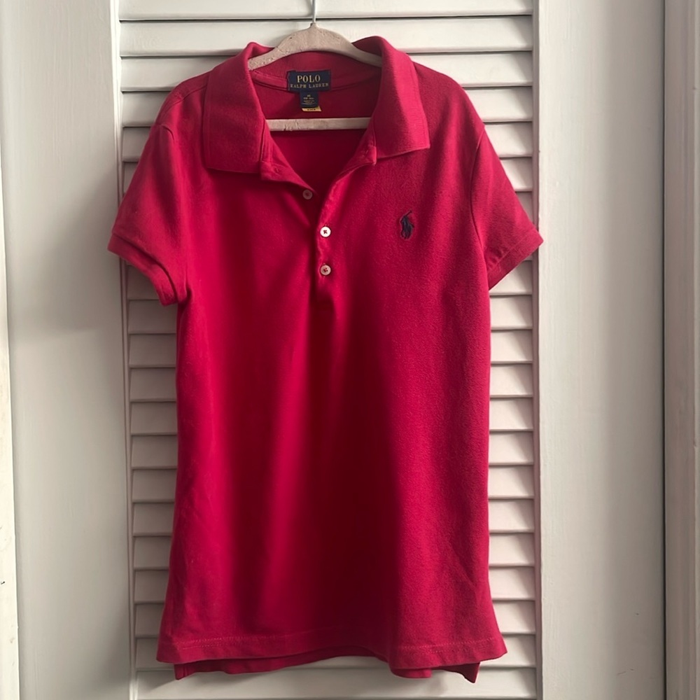 Polo Ralph Lauren Girls Bright Pink Polo Size M/7. Like New!